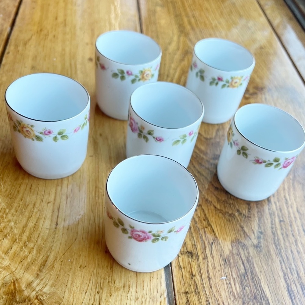 SOLD -Set of 6 Vintage J Kronester Bavaria Demitasse Cups